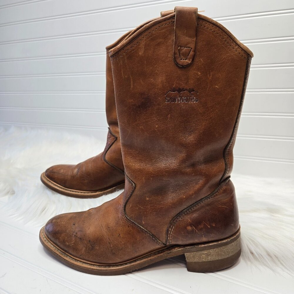 Carolina Wellington Work Boots Men's Sz 9 Vintage Western Pull On Cowboy Leather